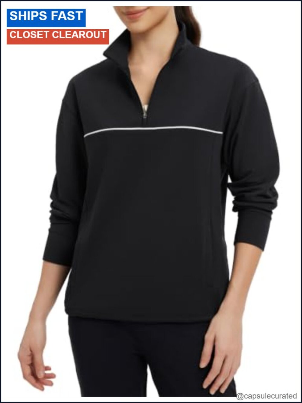Fleece Pullover Half Zip Mock Neck Long Sleeve Golf Sweater